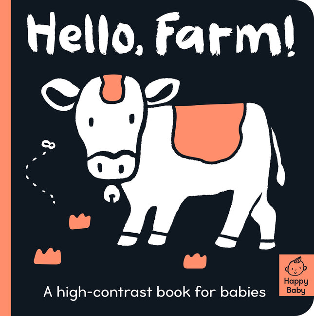 Book cover for Hello Farm!: A High-Contrast Book for Babies