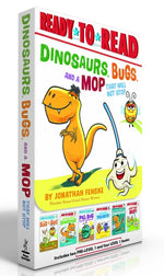 Book cover for Dinosaurs, Bugs, and a Mop That Will Not Stop (Boxed Set): The Bug in the Bog; Nothing Fits a Dinosaur; Pill Bug Does Not Need Anybody; Try a Bite, Tr