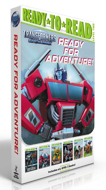 Book cover for Ready for Adventure! (Boxed Set): Meet Twitch and Thrash!; It's Optimus Prime Time!; Bumblebee's Big Mission; Megatron Is Put to the Test; Robby and M