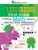 Book cover for Ready to Learn: First Grade Math Write & Wipe Workbook with Popper