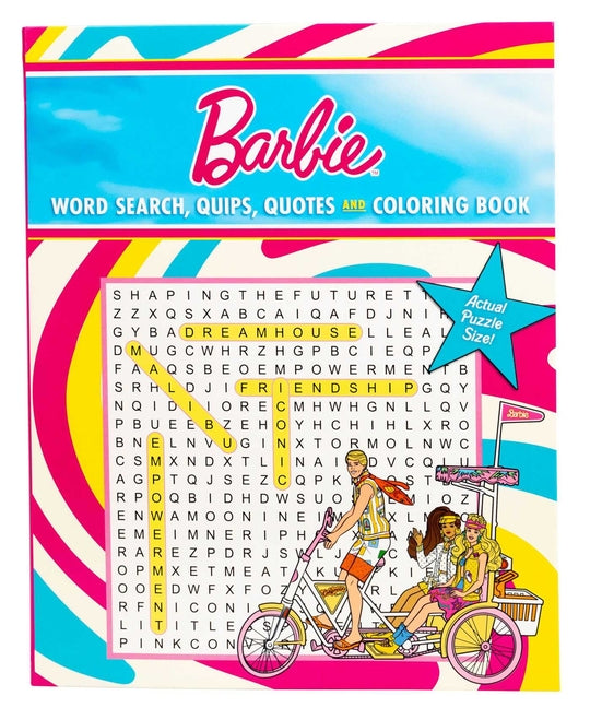 Book cover for Barbie Word Search, Quips, Quotes, and Coloring Book