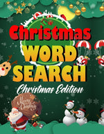 Book cover for Christmas word search.: Easy Large Print Puzzle Book for Adults, Kids & Everyone for the 25 Days of Christmas.