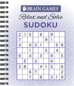 Book cover for Brain Games - Relax and Solve: Sudoku (Purple)