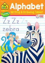 Book cover for School Zone Alphabet Writing & Drawing Tablet Workbook