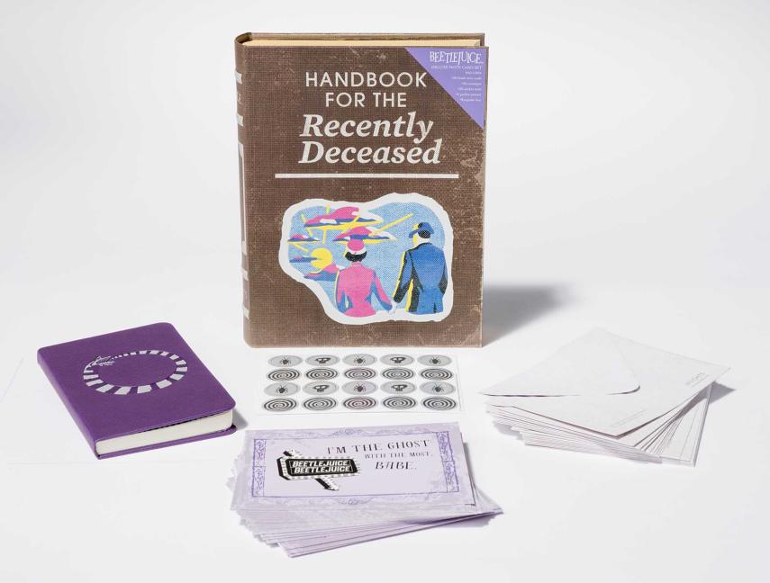 Book cover for Beetlejuice: Handbook for the Recently Deceased Deluxe Note Card Set (with Keepsake Book Box)