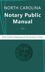 Book cover for North Carolina Notary Public Manual, 2016