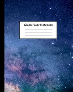 Book cover for Graph Paper Notebook: 5 x 5 squares per inch, Quad Ruled - 8 x 10 - Outer Space Constellations - Math and Science Composition Notebook for f