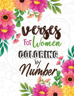 Book cover for Verses for Women Coloring by Number: Women Christmas Coloring Book, A Christian Coloring Book gift card alternative, Good Vibes relaxation and Inspira