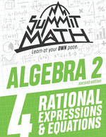 Book cover for Summit Math Algebra 2 Book 4: Rational Equations and Expressions