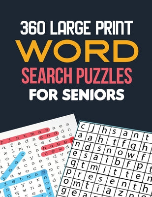 Book cover for 360 Large Print Word Search Puzzles for Seniors: Word Search Brain Workouts, Word Searches to Challenge Your Brain, Brian Game Book for Seniors in Thi
