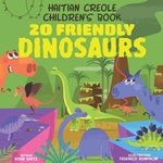 Book cover for Haitian Creole Children's Book: 20 Friendly Dinosaurs