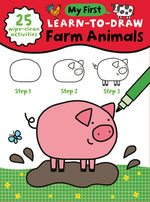 Book cover for My First Learn-To-Draw: Farm Animals: (25 Wipe Clean Activities + Dry Erase Marker)
