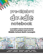 Book cover for Pre Algebra Doodle Notes: a complete course of brain-based interactive guided visual notes for Middle School Math Concepts