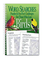 Book cover for Word Searches, Puzzles and Fun Facts for Those Who Love Birds