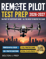 Book cover for Remote Pilot FAA Part 107 Study Guide in Full-Color: The Complete UAG Test Prep with Full Practice Exams & Bonus Questions
