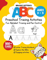Book cover for Brainy Kitten's ABC Preschool Trace Book Ages 3-5: Letter Tracing Workbook