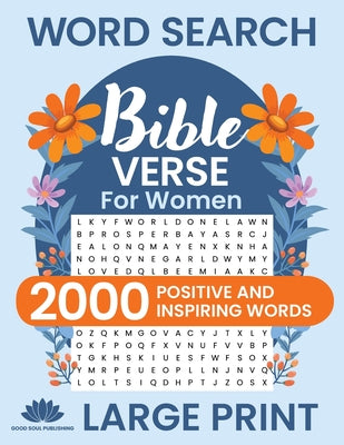 Book cover for Word Search Bible Verse for Women (Large Print): Positive and Inspiring Brain Games Word Find Puzzles, Encouraging Faith, Religion and Psalms for Adul
