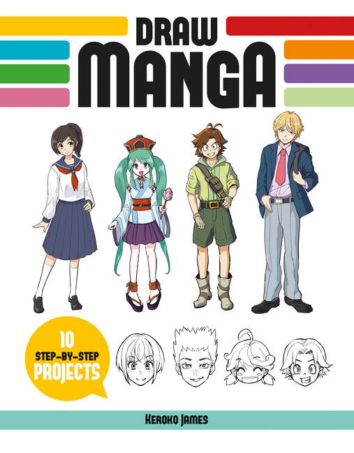 Book cover for Draw Manga: 10 Step-By-Step Projects