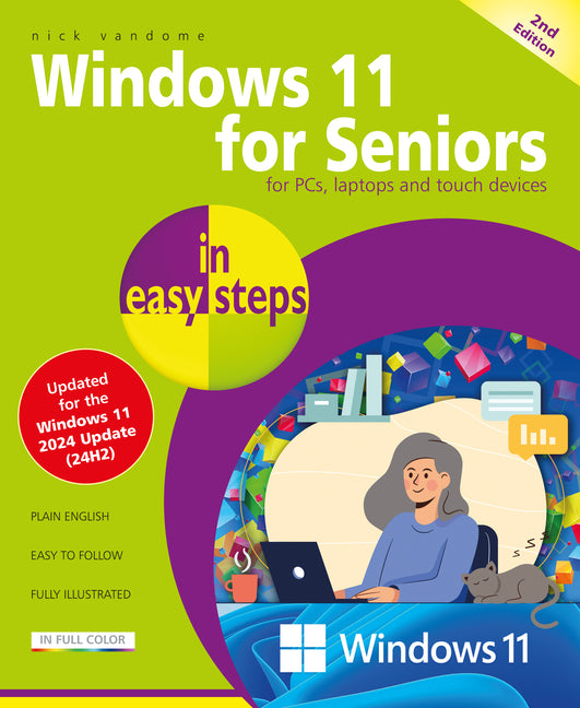 Book cover for Windows 11 for Seniors in Easy Steps: Covers the Windows 11 2024 Update
