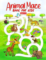 Book cover for Animal Maze Book for Kids Aged 4-8: Fun Childrens Activity Book, for Children Aged 4 5 6 7 & 8