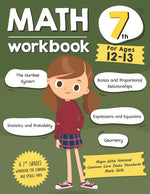 Book cover for Math Workbook Grade 7 (Ages 12-13): A 7th Grade Math Workbook For Learning Aligns With National Common Core Math Skills