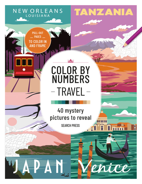 Book cover for Color by Numbers Travel: 40 Mystery Pictures to Reveal
