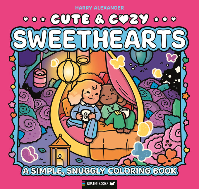 Book cover for Cute & Cozy: Sweethearts: A Simple, Snuggly Coloring Book