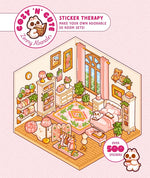 Book cover for Cute 'n' Cozy Sticker Therapy: Make Your Own Adorable 3D Room Sets: Over 500 Stickers!