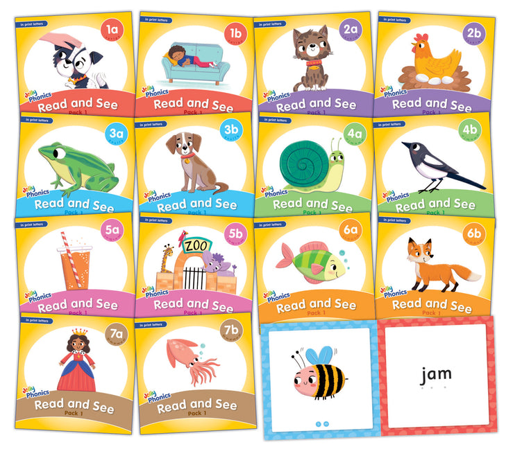 Book cover for Jolly Phonics Read and See, Pack 1: In Print Letters (American English Edition)