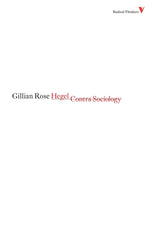 Book cover for Hegel Contra Sociology