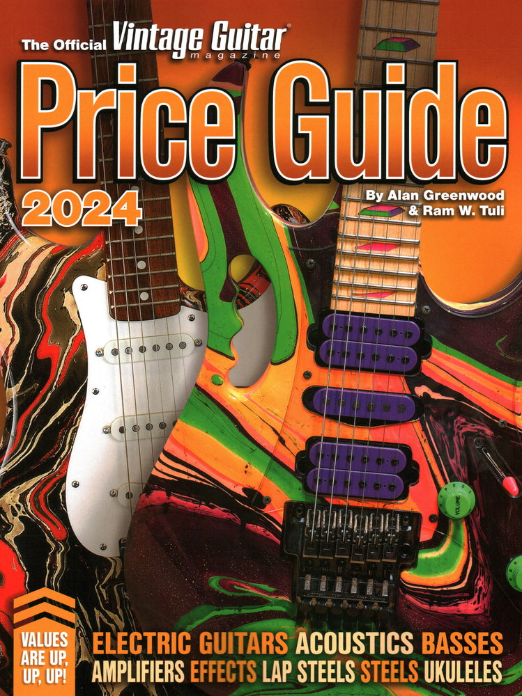 Book cover for The Official Vintage Guitar Magazine Price Guide 2024