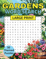 Book cover for Gardens Word Search: 50 puzzles Large print