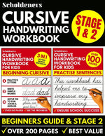 Book cover for Cursive Handwriting Workbook: 2-in-1 Book Set For Kids (Cursive for Beginners / Cursive Writing Practice Book)