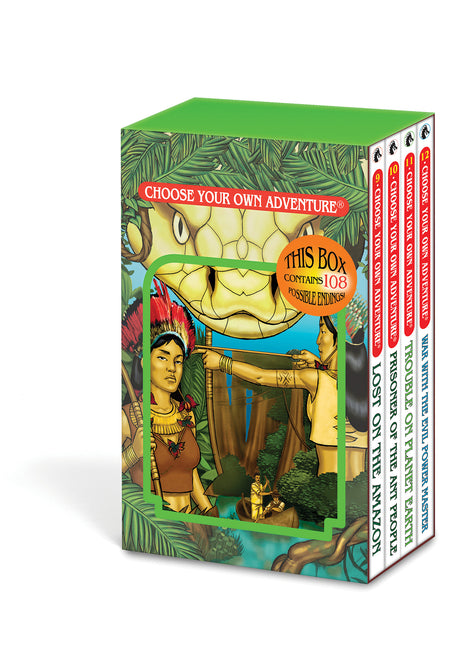 Book cover for Choose Your Own Adventure 4-Book Boxed Set #3 (Lost on the Amazon, Prisoner of the Ant People, Trouble on Planet Earth, War with the Evil Power Master