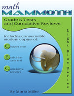 Book cover for Math Mammoth Grade 5 Tests and Cumulative Reviews