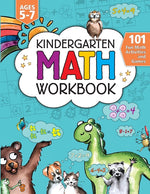 Book cover for Kindergarten Math Activity Workbook: 101 Fun Math Activities and Games Addition and Subtraction, Counting, Money, Time, Fractions, Comparing, Color by