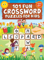Book cover for 101 Fun Crossword Puzzles for Kids: First Children Crossword Puzzle Book for Kids Age 6, 7, 8, 9 and 10 and for 3rd graders Kids Crosswords (Easy Word