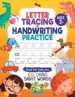 Book cover for Letter Tracing and Handwriting Practice Book: Trace Letters and Numbers Workbook of the Alphabet and Sight Words, Preschool, Pre K, Kids Ages 3-5 + 5-