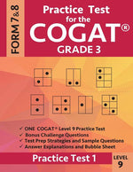 Book cover for Practice Test for the Cogat Grade 3 Level 9 Form 7 and 8: Practice Test 1: 3rd Grade Test Prep for the Cognitive Abilities Test