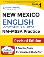 Book cover for New Mexico Measures of Student Success and Achievement (NM-MSSA) Test Practice: Grade 4 English Language Arts Literacy (ELA) Practice Workbook and Ful