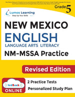 Book cover for New Mexico Measures of Student Success and Achievement (NM-MSSA) Test Practice: Grade 5 English Language Arts Literacy (ELA) Practice Workbook and Ful