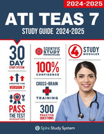 Book cover for ATI TEAS 7 Study Guide: Spire Study System's ATI TEAS 7th Edition Test Prep Guide with Practice Test Review Questions for the Test of Essential Academ