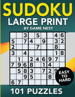 Book cover for Sudoku Large Print 101 Puzzles Easy to Hard: One Puzzle Per Page - Easy, Medium, and Hard Large Print Puzzle Book For Adults