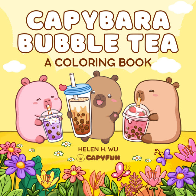 Book cover for Capybara Bubble Tea: A Coloring Book