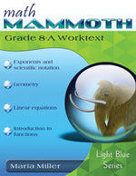 Book cover for Math Mammoth Grade 8-A Worktext