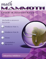Book cover for Math Mammoth Grade 8 Answer Keys