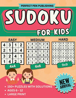 Book cover for Sudoku for Kids: Beginner Sudoku Puzzle Book for Children with 4x4, 6x6, 9x9 Grids Levels - Easy, Medium, Hard For Ages 6-12 Large Print New Arrival