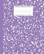 Book cover for Marbled Composition Notebook: Lavender Marble Wide Ruled Paper Subject Book