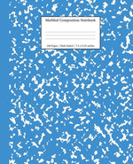 Book cover for Marbled Composition Notebook: Blue Marble Wide Ruled Paper Subject Book