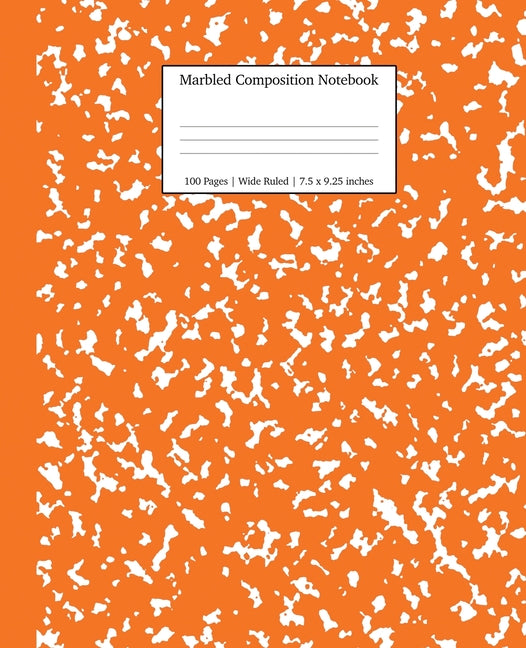 Book cover for Marbled Composition Notebook: Pumpkin Marble Wide Ruled Paper Subject Book